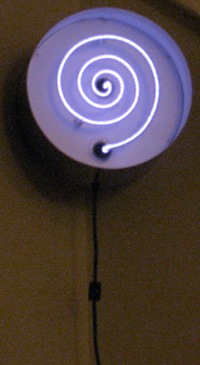 Purple Clock, as declared by Mimi & Beenie. Neon by Gwen Weimann.